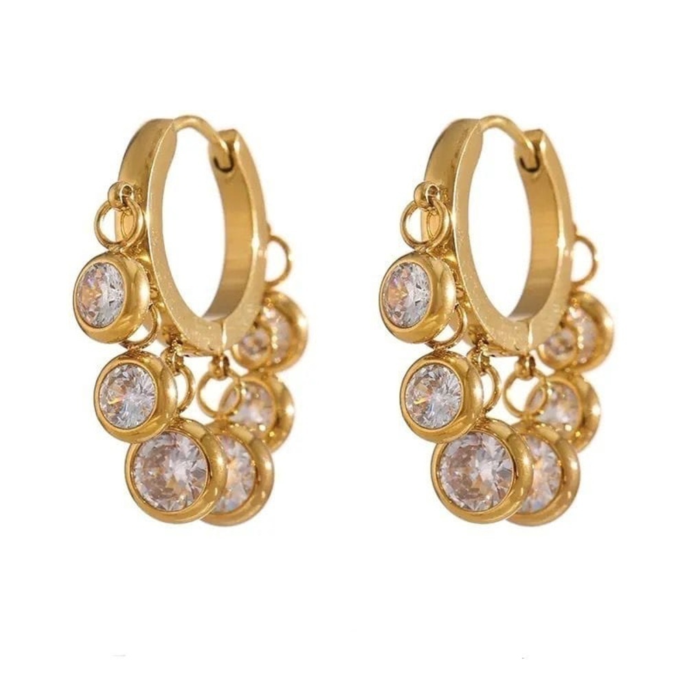 18K Gold Plated *Dangle Hoop* Earrings